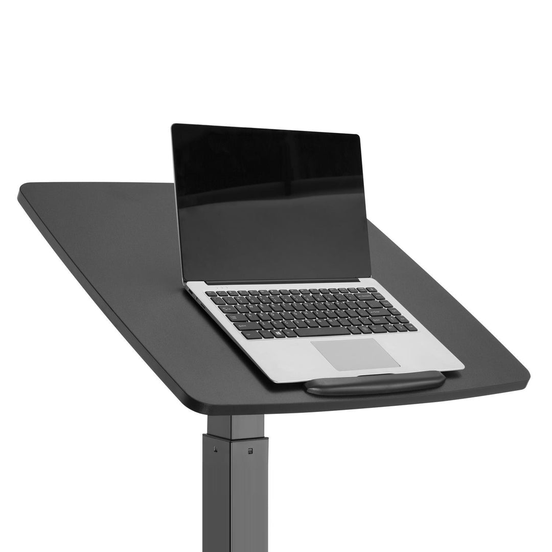 In hoogte verstelbare laptoptafel met wielen Zit-sta bureau In hoogte verstelbaar tot max. 113cm Kantelbaar 30 graden Zwart