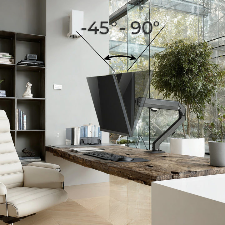 Maclean Universele Monitor Bureaubeugel, Gasveer 17"-27" 7kg, VESA 75x75,100x100, MC-906 Monitor Draaibaar Draaibaar Tilt Draaibaar VESA 75x75 100x100 tot 12kg