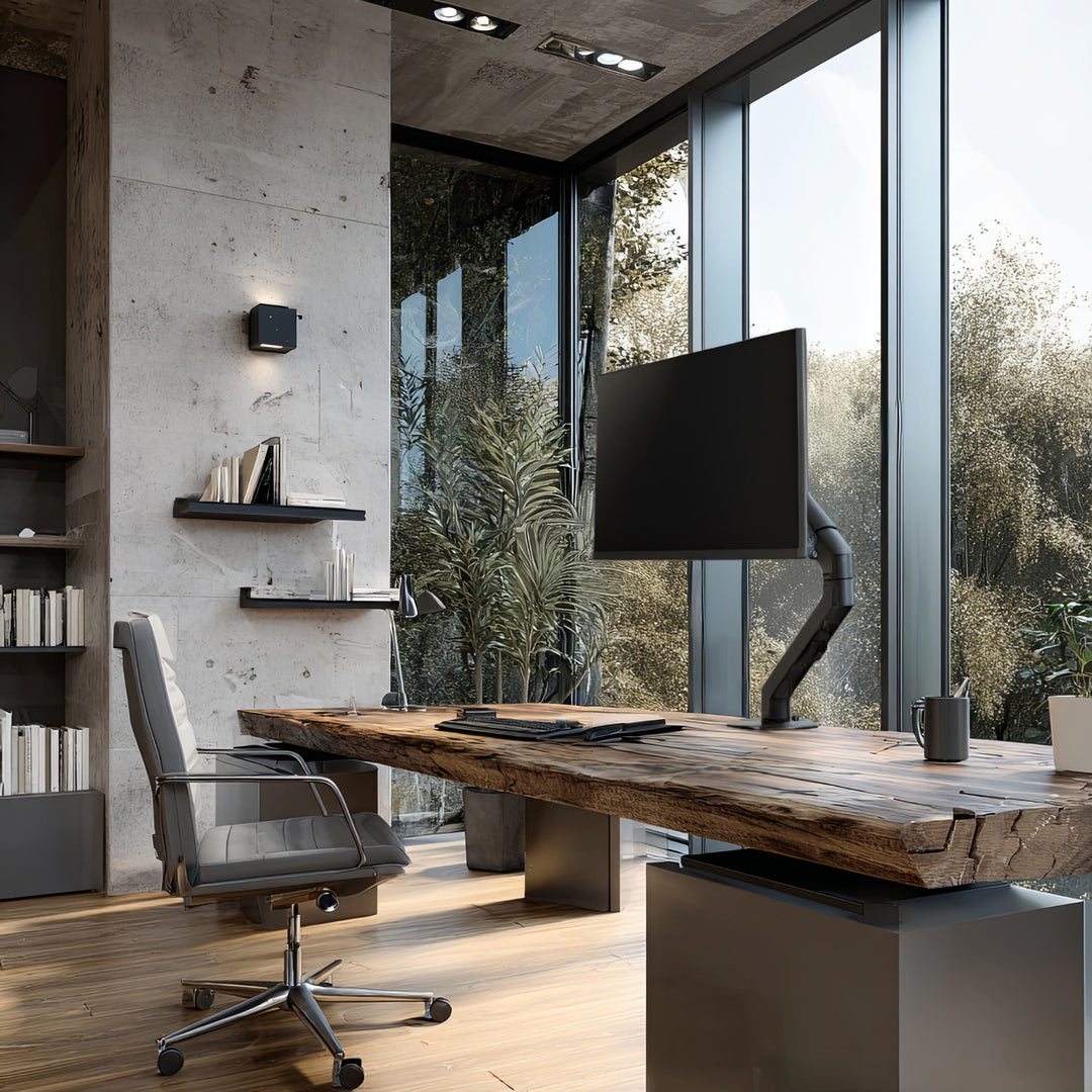 Maclean Universele Monitor Bureaubeugel, Gasveer 17"-27" 7kg, VESA 75x75,100x100, MC-906 Monitor Draaibaar Draaibaar Tilt Draaibaar VESA 75x75 100x100 tot 12kg