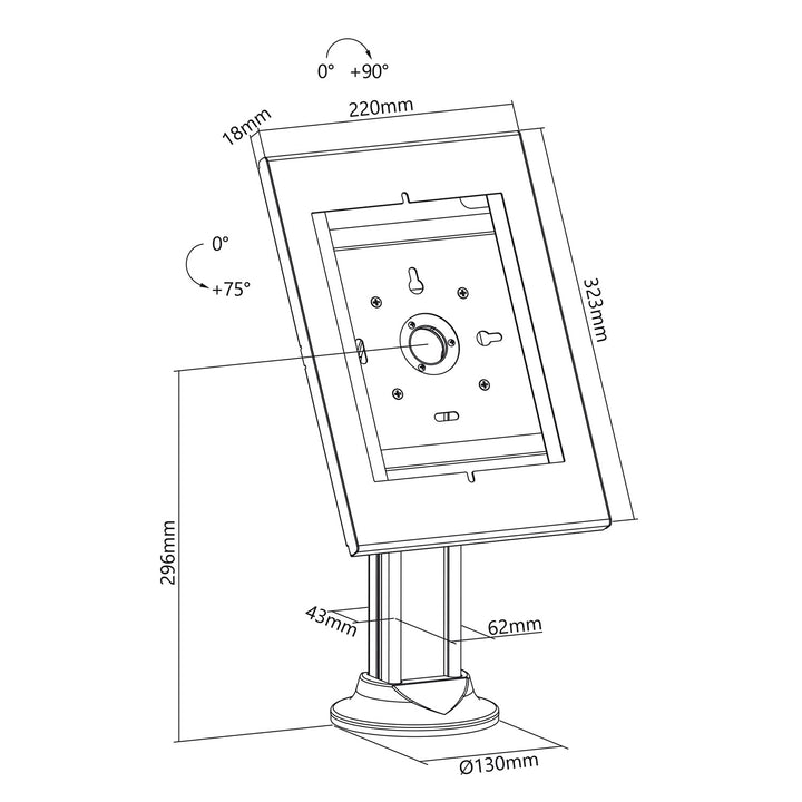 Support de tablette antivol Compatible avec 9.7"/10.2", iPad, 10.5", iPad Air/iPad Pro, 10.1", Samsung Galaxy, Tab A (2019) (Blanc)