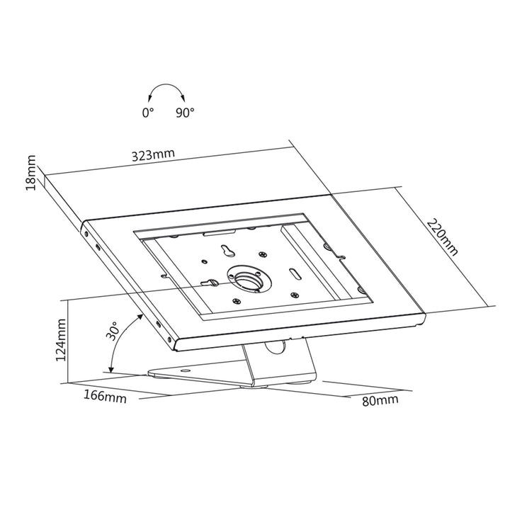 Maclean MC-909W antidiefstal tablethouder voor tafel en muur iPad Air Pro Samsung Galaxy Tab A (2019)