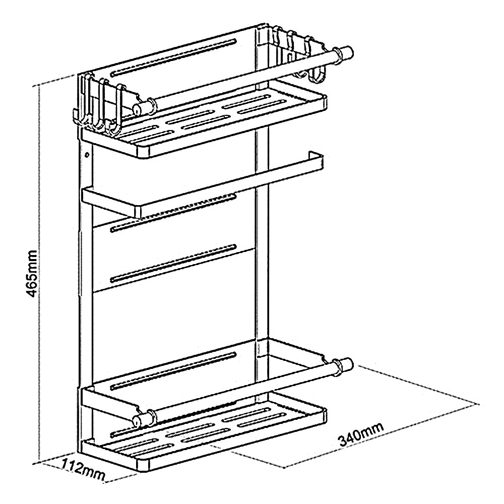 Magnetische plank voor Maclean koelkast/wasmachine, zwart, 12kg max, MC-910