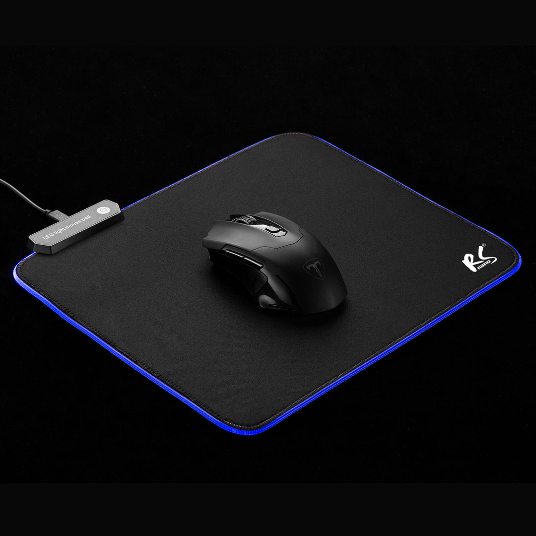 Gaming-muismat met RGB LED-verlichting en antislip rubberen onderkant 30x25cm Antislip bureau-pads Muismat (300x250x4mm)