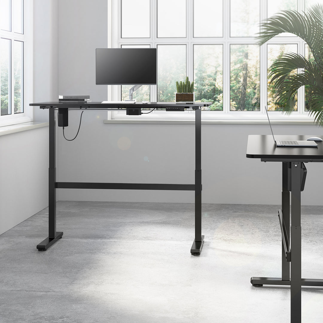 Ergo Office elektrisch bureau, in hoogte verstelbaar, grijs, max hoogte 118cm 50 kg - met zit-sta tafel, ER-434