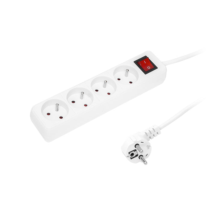 Rallonge avec 4 prises mises à la terre avec interrupteur 1.5m blanc PR-470wsp 3x1.5mm Blow