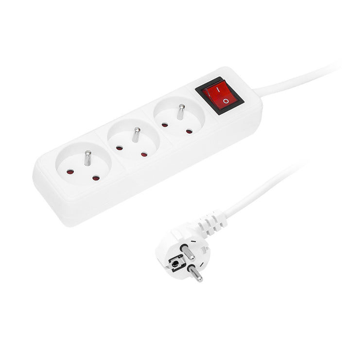 Rallonge 3 prises avec interrupteur 1.5m blanc PR-370wsp 3x1.5mm Blow