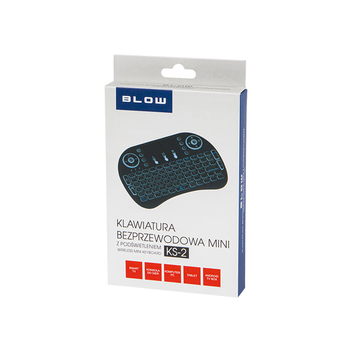 Blow KS-2 Mini draadloos QWERT-toetsenbord met achtergrondverlichting en touchpad