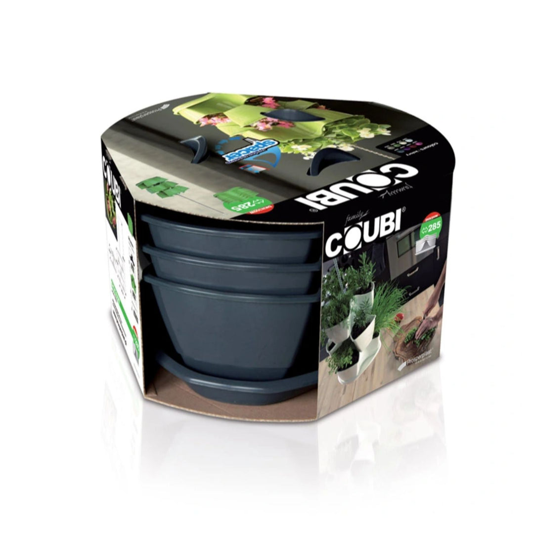 Pot pour herbes fleurs 3 cascades Coubi herbal anthracite