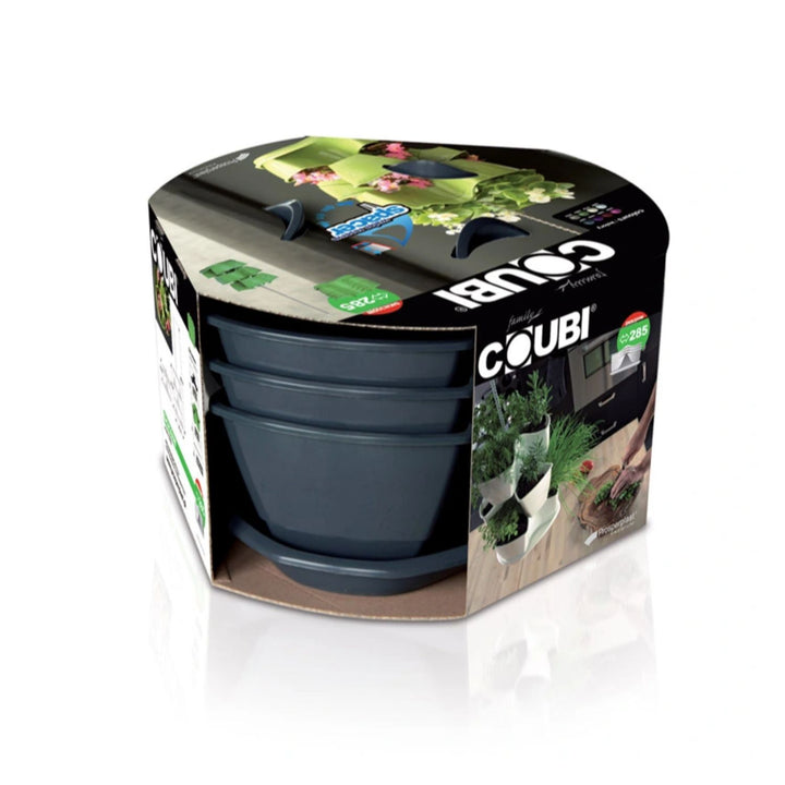 Pot pour herbes fleurs 3 cascades Coubi herbal anthracite