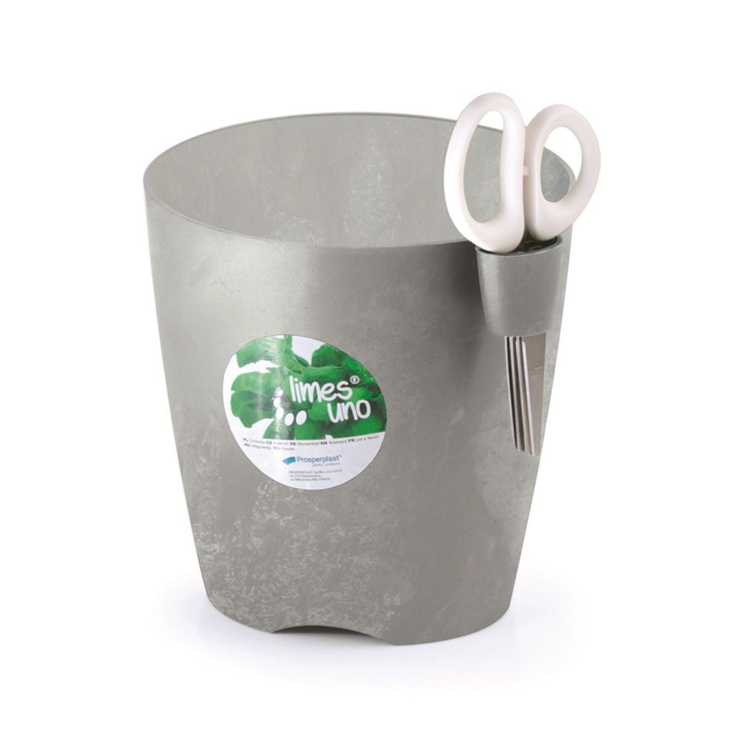 Pot pour herbes avec ciseaux Limes Uno Beton gris grisDLU150-422U