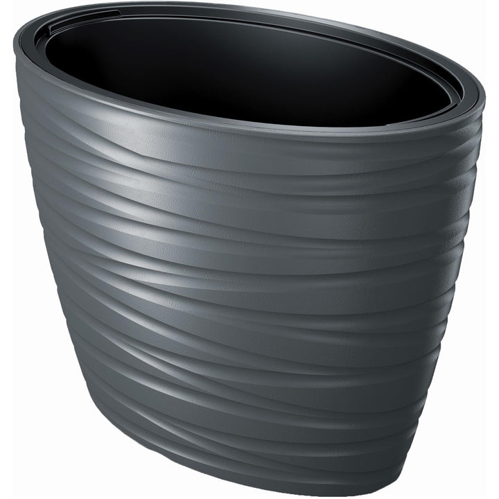 Pot de fleurs 56L avec insert Maze 2en1 ovale anthracite