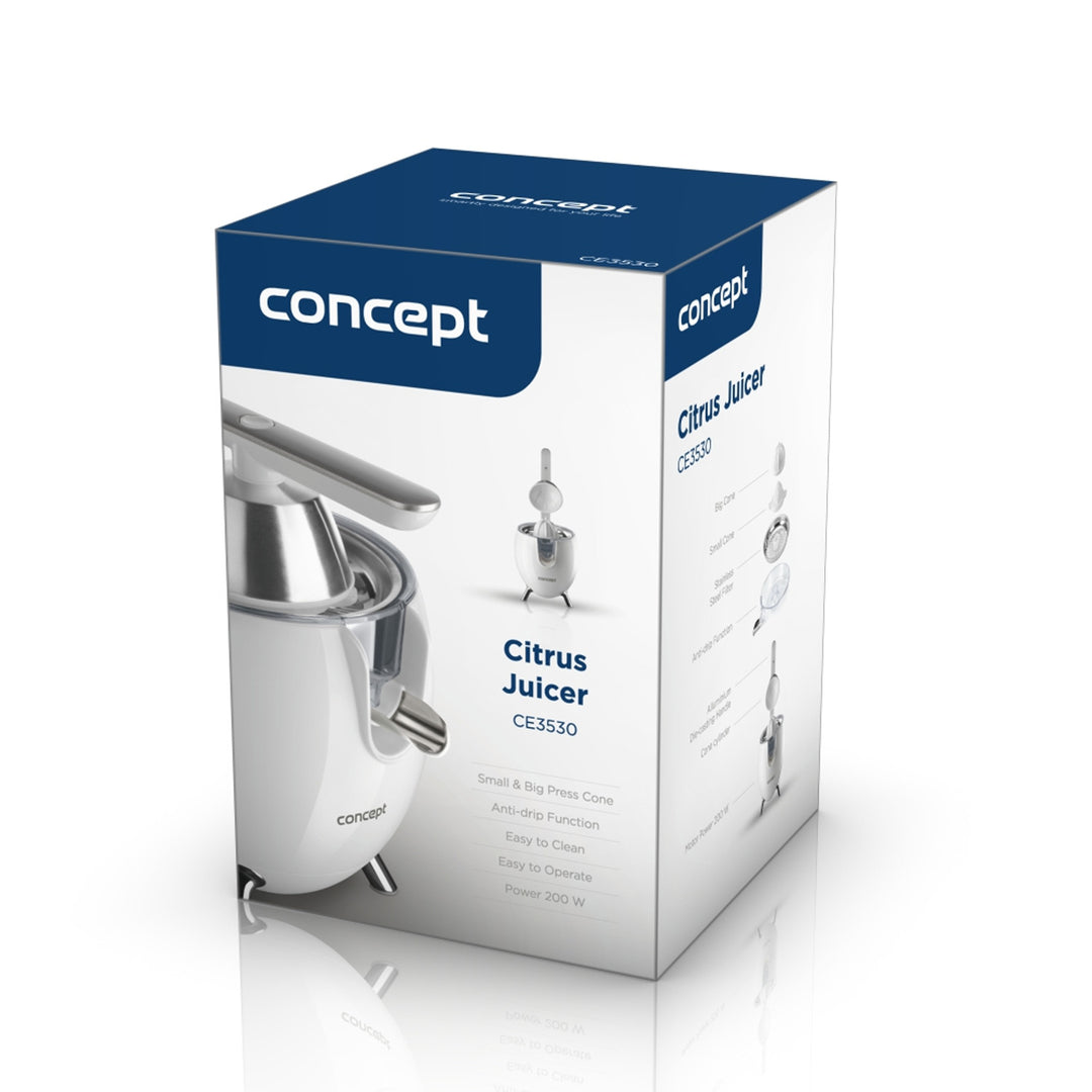 Concept CE3530 witte retro elektrische sapcentrifuge