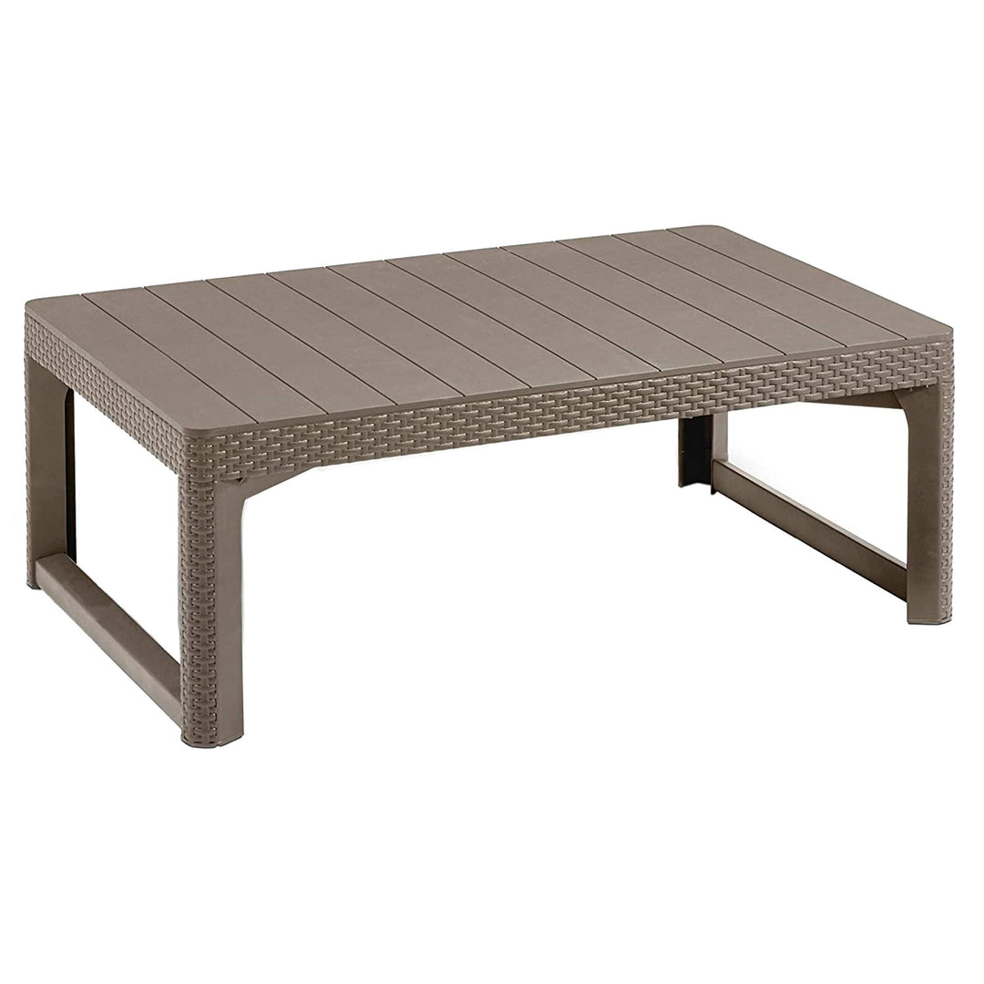 Table de jardin 2en1 Lyon Rattan 2 positions Beige Cappuccino