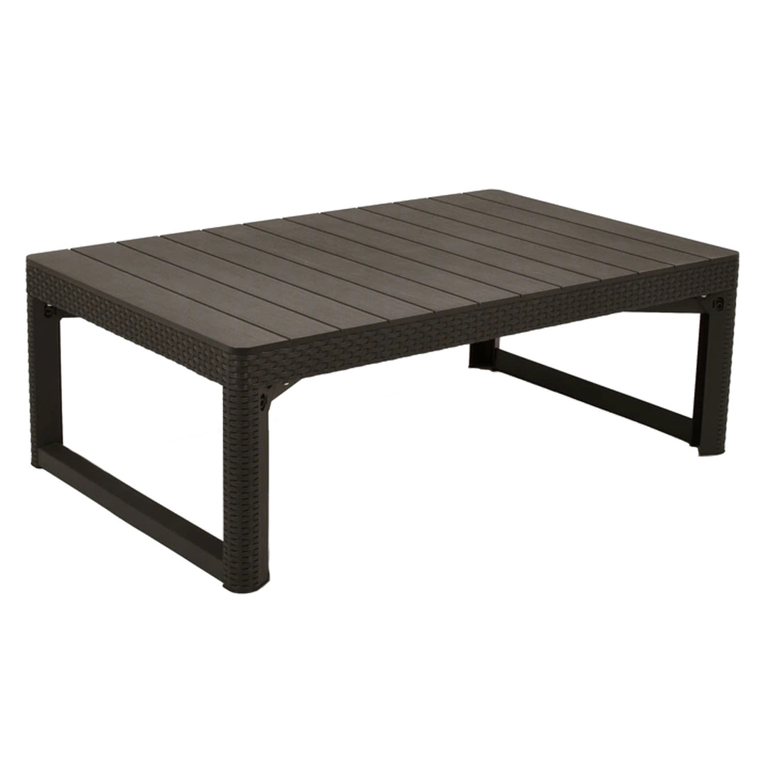 Table de jardin 2 en 1 en rotin Lyon Rattan marron Keter Allibert