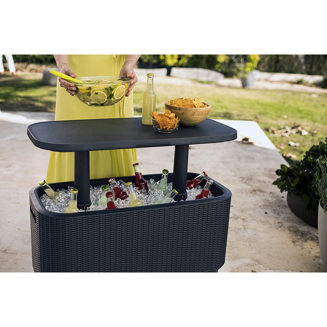 Table avec réfrigérateur jardin 2en1 Bevy Cool Bar graphite