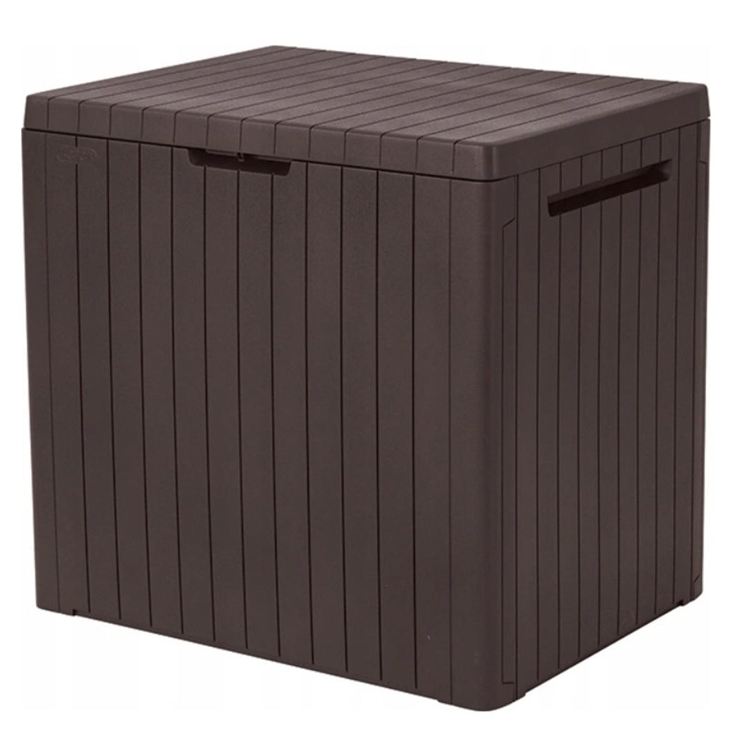 Coffre de jardin Boîte de rangement 113 L City Storage Box marron