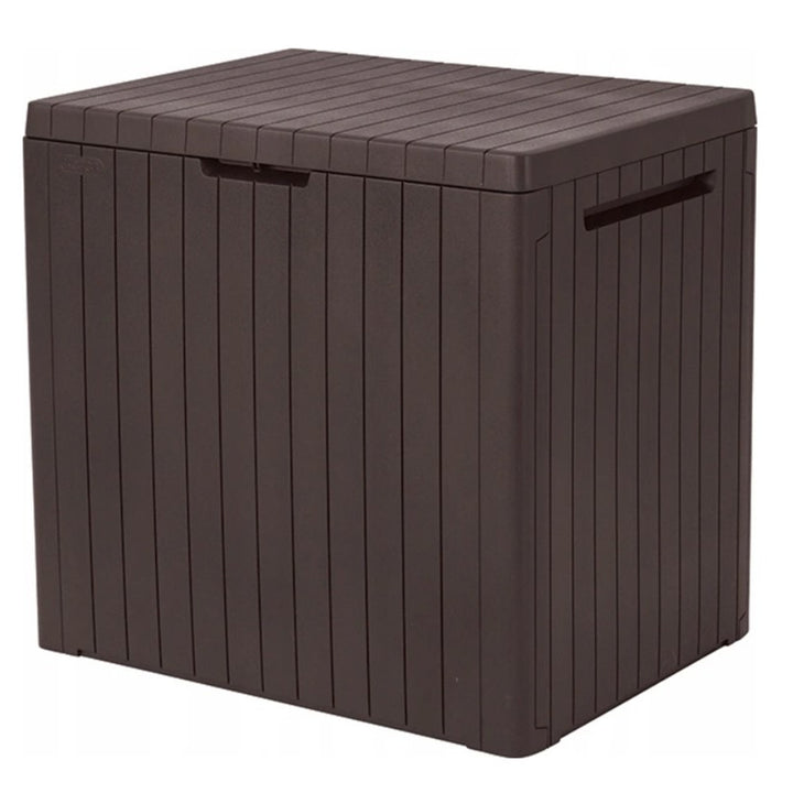 Coffre de jardin Boîte de rangement 113 L City Storage Box marron