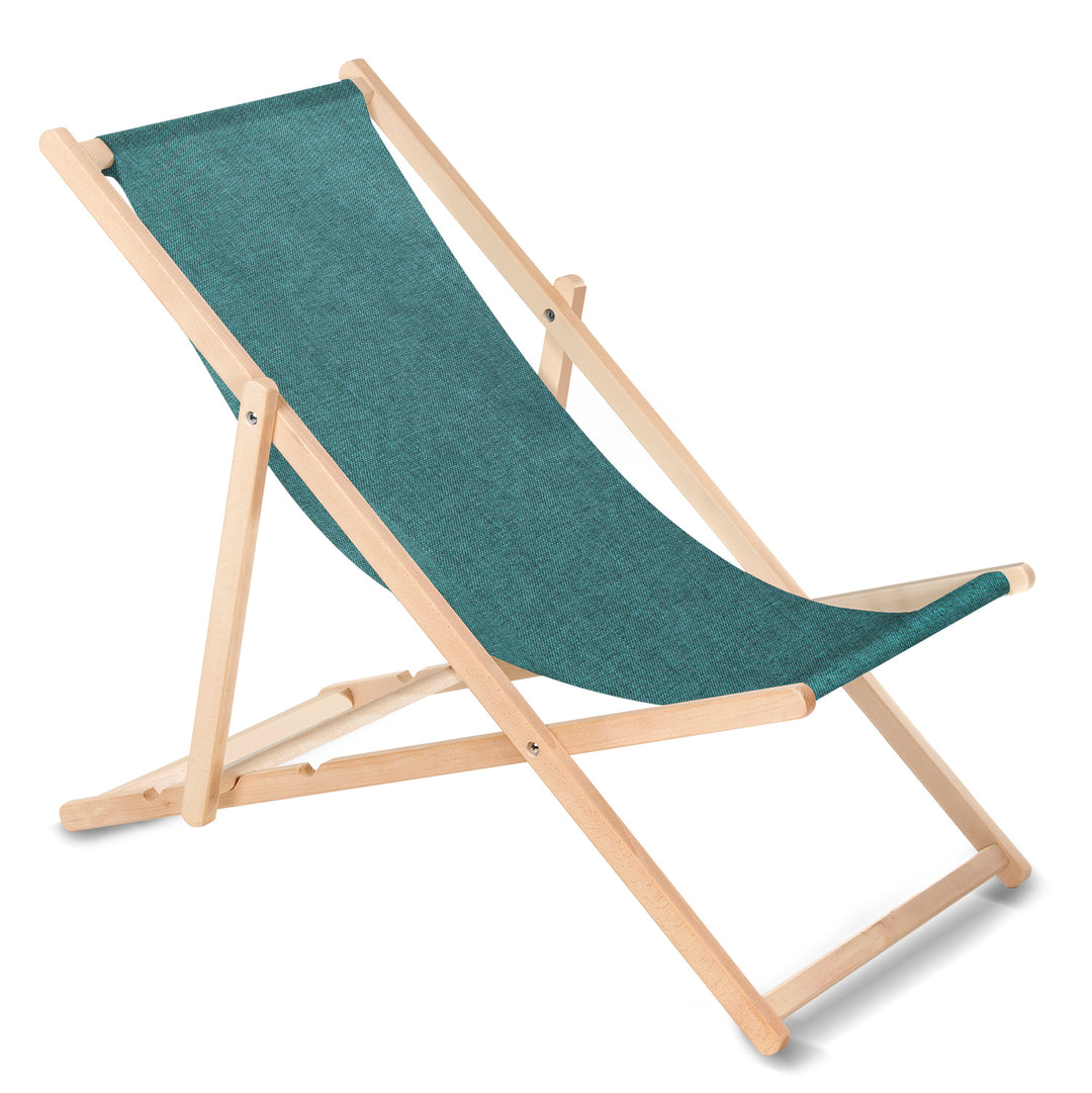 Chaise longue de jardin en bois Transat GreenBlue GB183M Melange turquoise