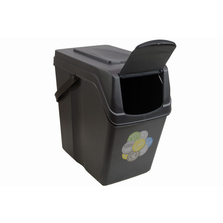 Ensemble de poubelle anthracite 4x25L Sortibox Prosperplast ISWB25S4-S433