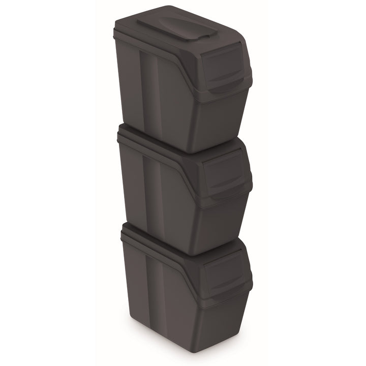 Poubelle de tri sélectif 3x20L anthracite ISWB20S Sortibox
