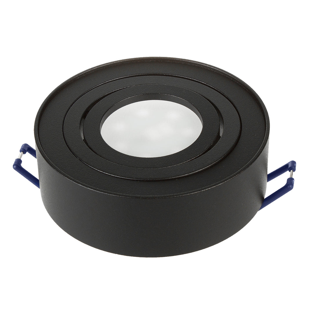 Maclean MCE462 B  Plafonnier spot pour sources lumineuses MR16/GU10 noir 94x32mm rond aluminium