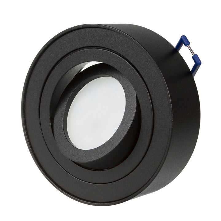 Maclean MCE462 B  Plafonnier spot pour sources lumineuses MR16/GU10 noir 94x32mm rond aluminium