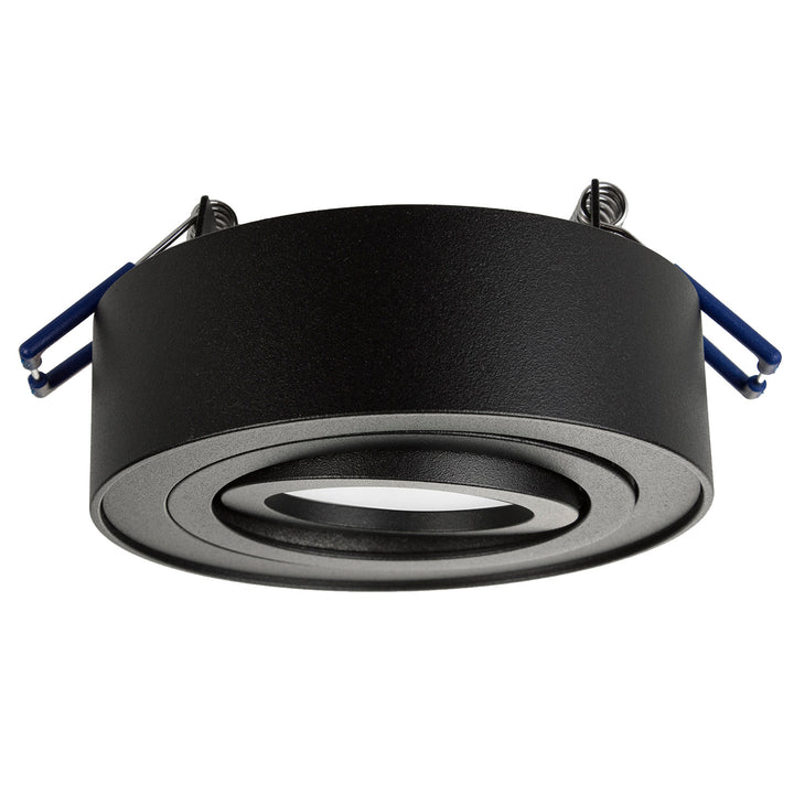 Maclean MCE462 B  Plafonnier spot pour sources lumineuses MR16/GU10 noir 94x32mm rond aluminium