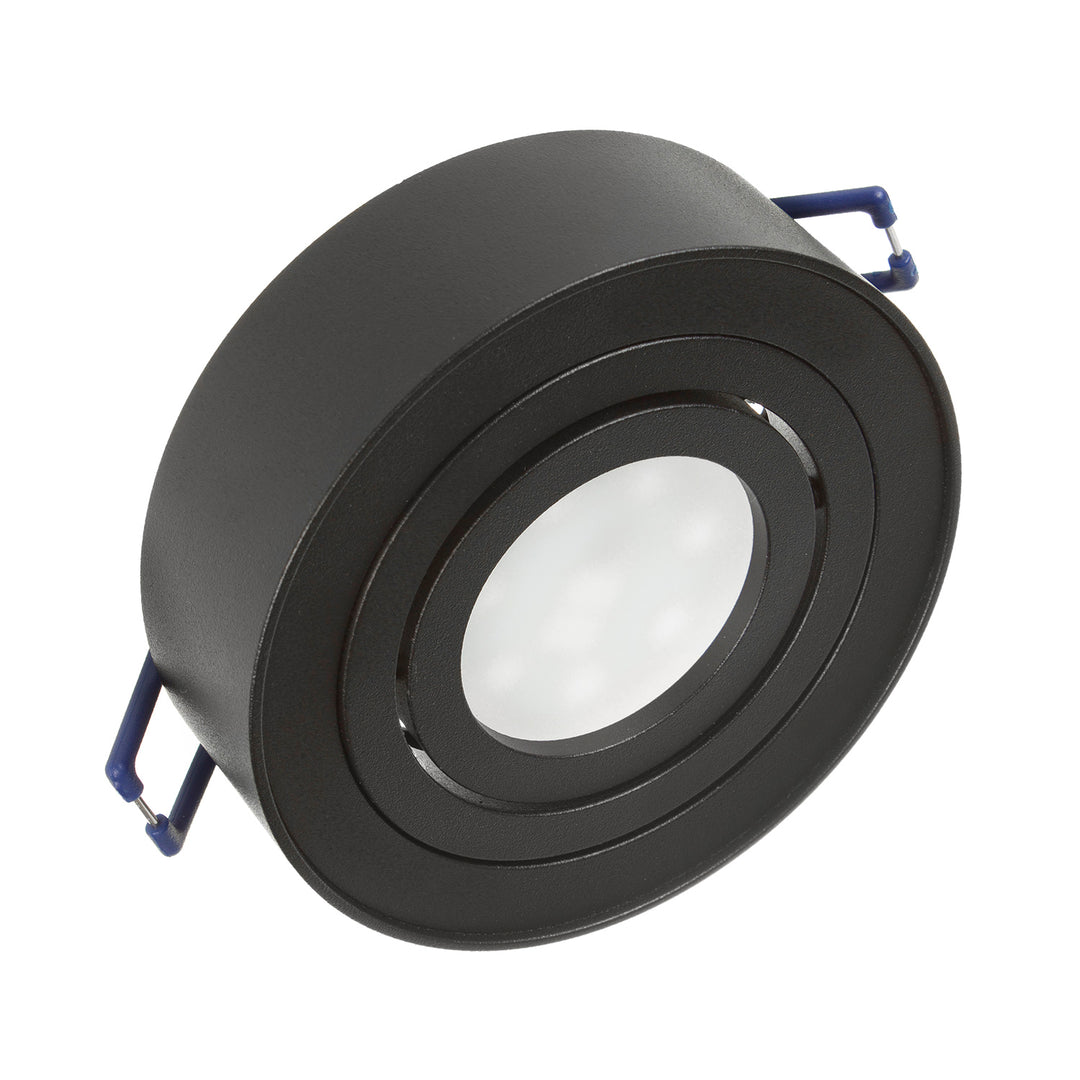 Maclean MCE462 B  Plafonnier spot pour sources lumineuses MR16/GU10 noir 94x32mm rond aluminium