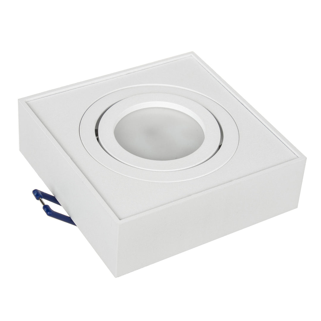 Maclean MCE464 W Spot plafondlamp voor MR16/GU10 lichtbronnen wit 94x94x32 mm vierkant aluminium