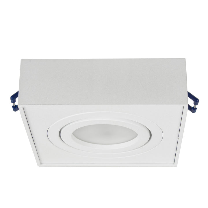 Maclean MCE464 W Spot plafondlamp voor MR16/GU10 lichtbronnen wit 94x94x32 mm vierkant aluminium