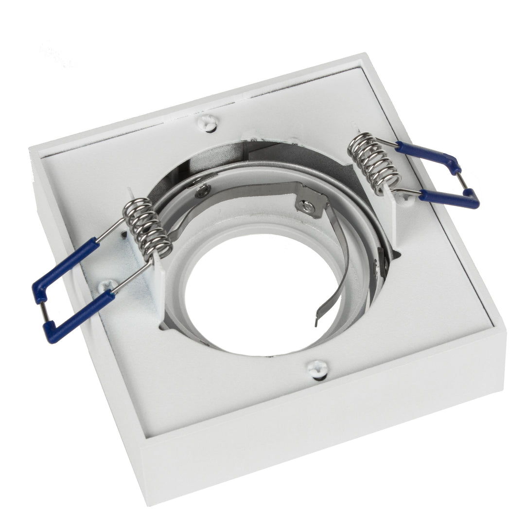 Maclean MCE464 W Spot plafondlamp voor MR16/GU10 lichtbronnen wit 94x94x32 mm vierkant aluminium