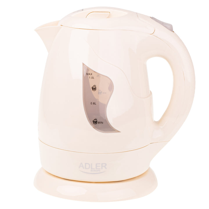 Bouilloire sans fil Adler, 850W, 1L, beige, AD 08 b