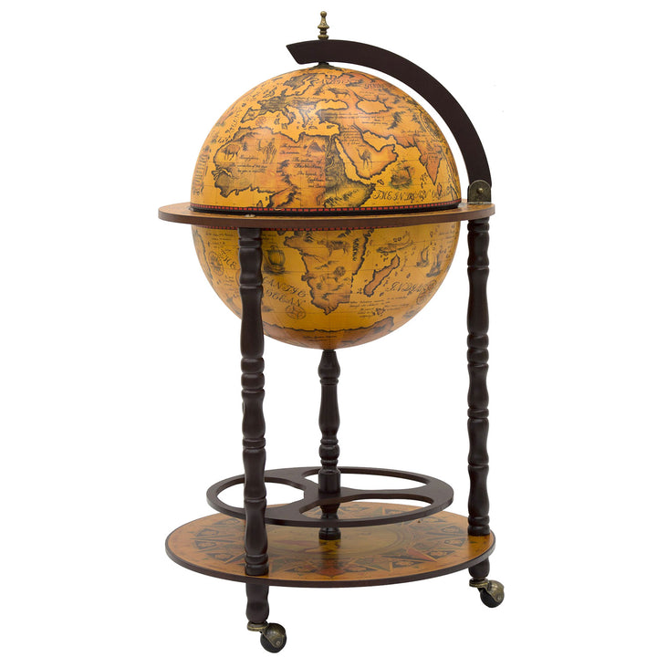 Bar pour alcool Globe Coloniale Support luxueux en bois IM-A-51258