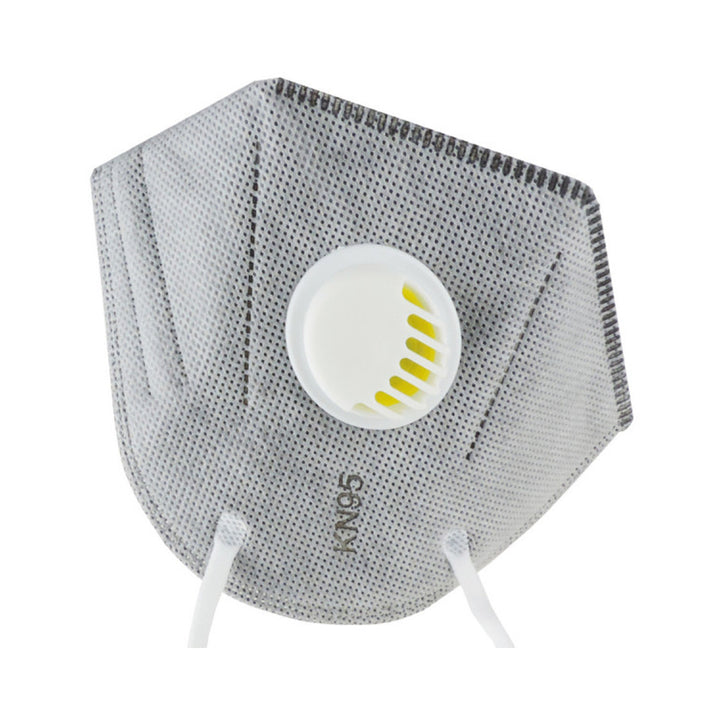 Masque filtrant KN95 gris avec valve - 5 couches de non-tissé polypropylène