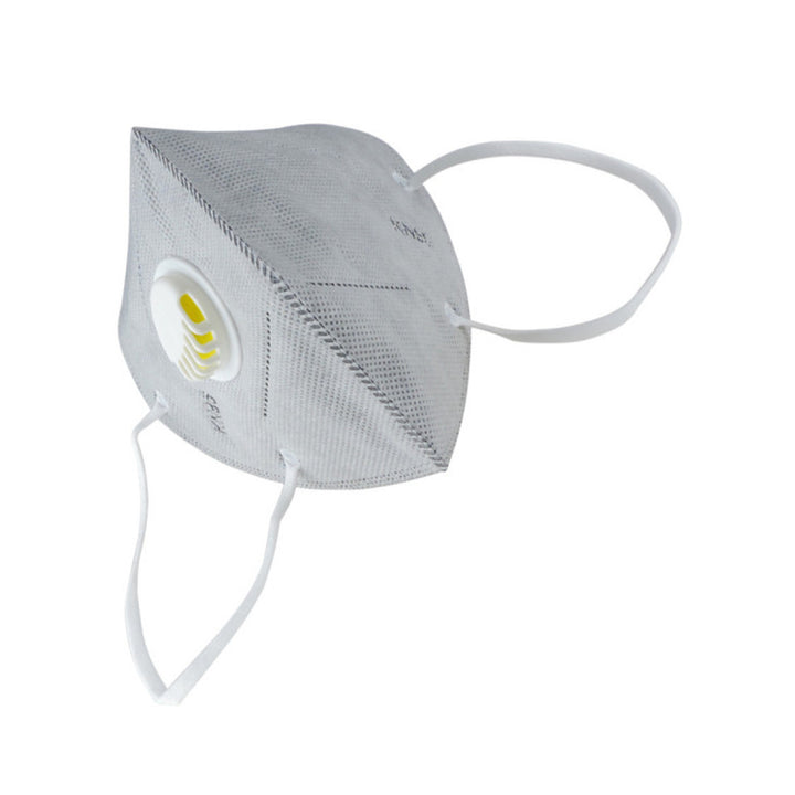 Masque filtrant KN95 gris avec valve - 5 couches de non-tissé polypropylène