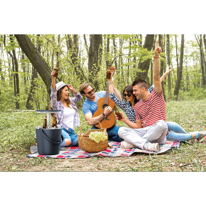 Table bar de jardin portable extérieur anthracite Keter Go Bar