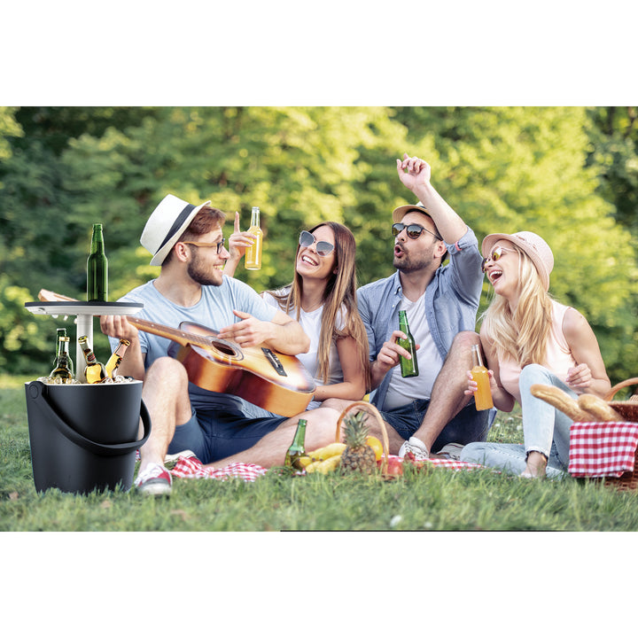 Table bar de jardin portable extérieur anthracite Keter Go Bar
