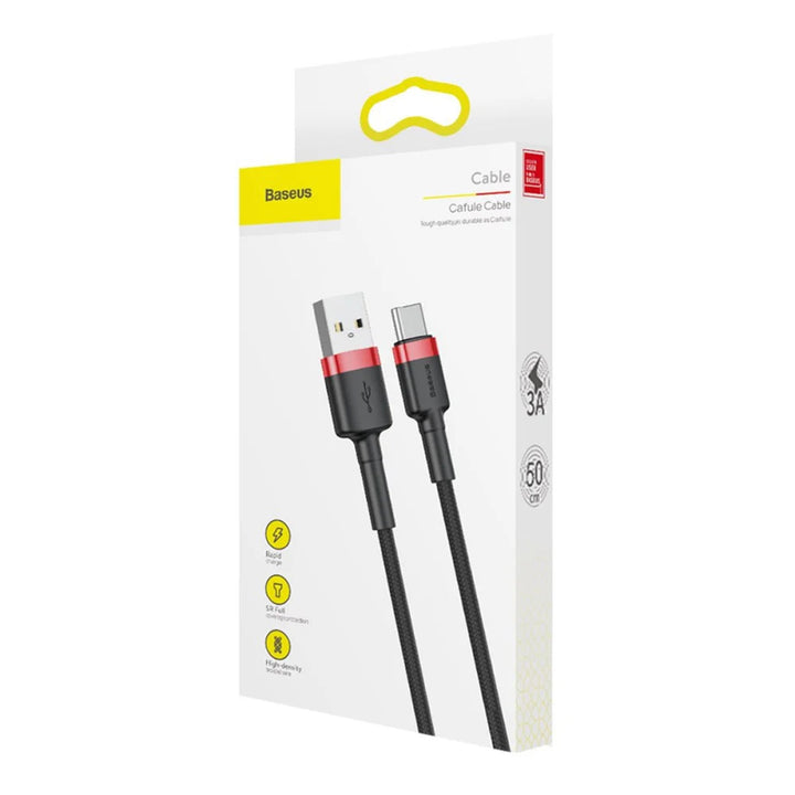 Prise USB A - Prise USB-C 1m CATKLF-B91 Rouge+Noir Câble de baseus