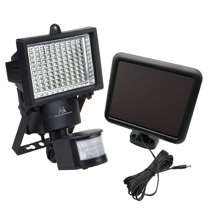 Maclean MCE442 Lampes solaires Projecteur à LED avec détecteur de mouvement Projecteur solaire Applique murale solaire détecteur de crépuscule P44 6 W 360 lumens 6000 K