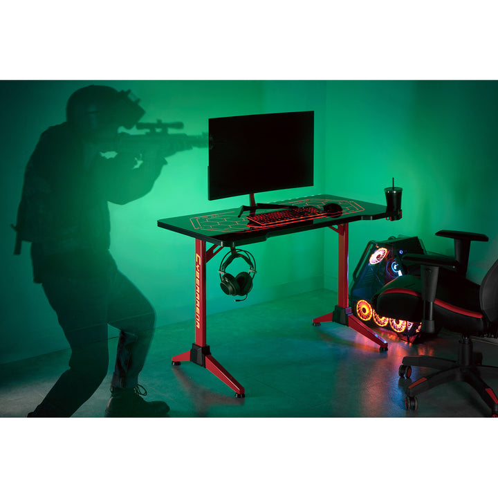 NanoRS RS163 bureau de Gaming RGB Led noir grand 100kg max hauteur 760 mm,