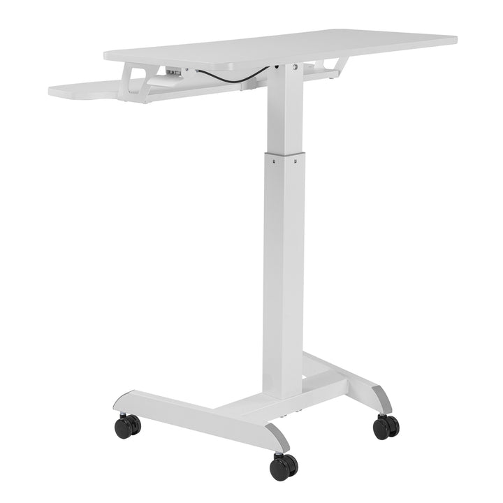 Mobiel werkstation met hoogteverstelling en dubbel platform Ergo Office, voor staand werken, wit max. 8 kg, maximale hoogte. 1200 mm, ER-444W