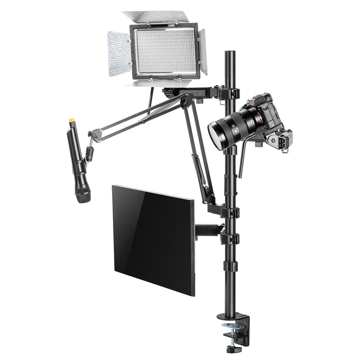 Alles-in-één studio Professionele tafelstandaard voor 17-32" monitor, microfoon, camera en projector Studio statief VESA 75x75 100x100