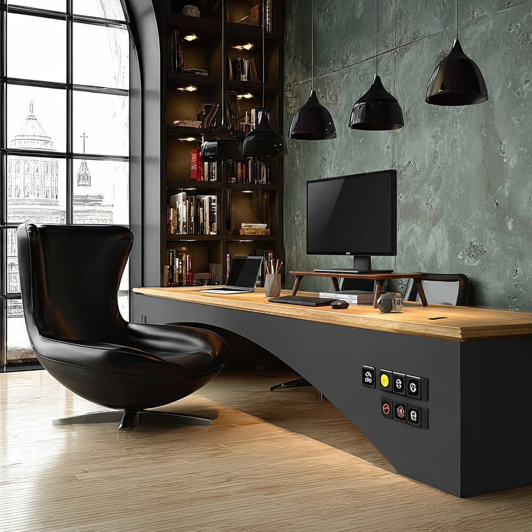 Maclean MC-930 Support en bois pour moniteur ordinateur portable 500x240x120 mm) couleur noyer noir max. 20 kg,