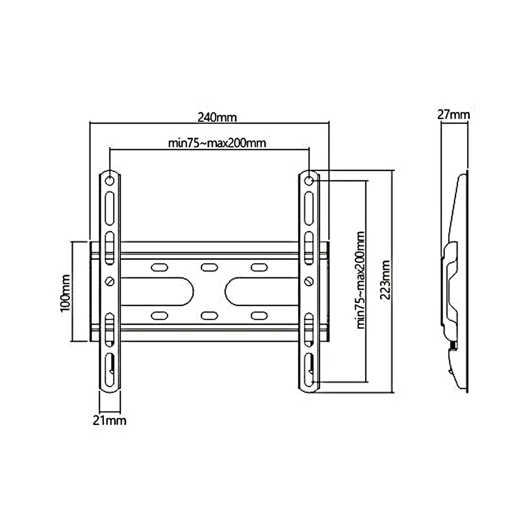 Support TV économique Maclean, VESA max 200x200, 23-42", 45kg, noir, MC-937