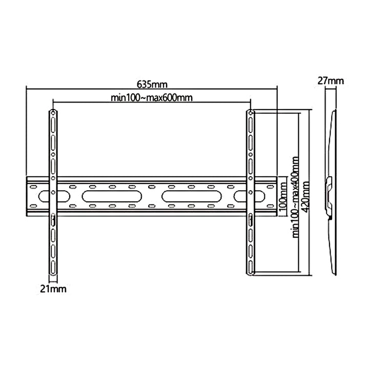 Maclean economische TV-beugel, max vesa 600x400, 37-70", 45kg, zwart, MC-939