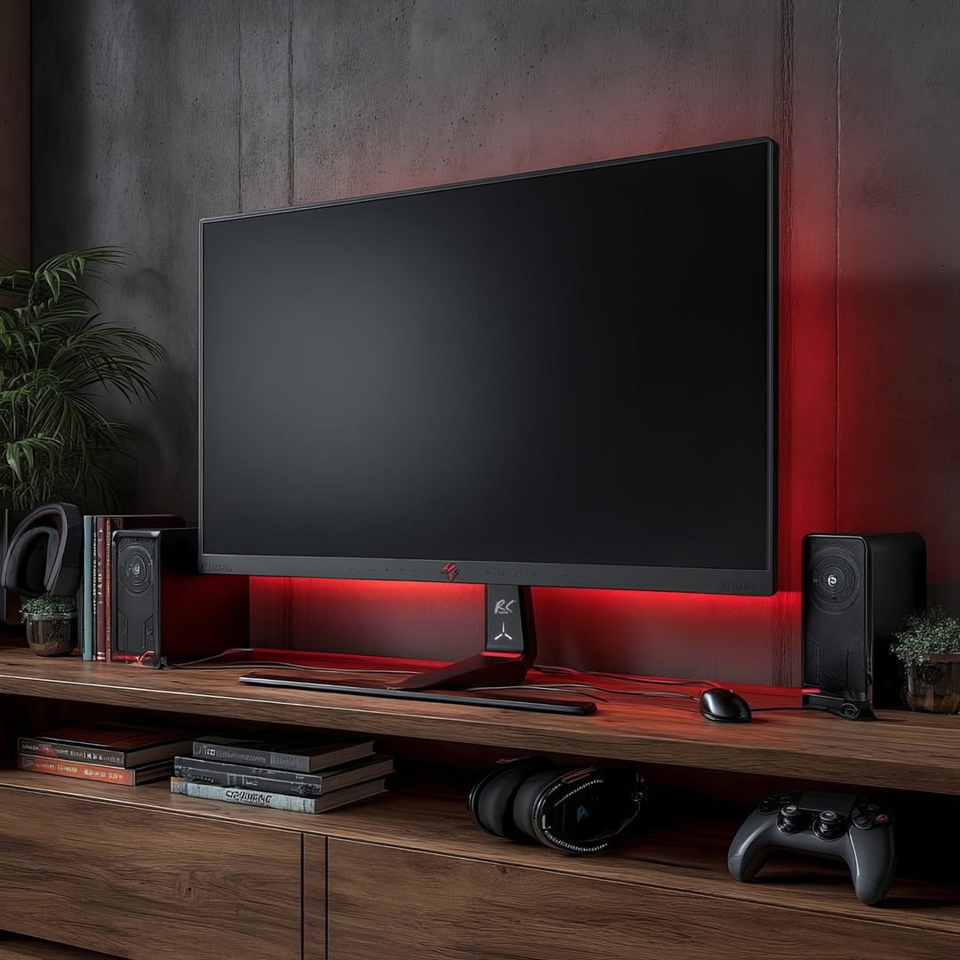 NanoRS RS167 in hoogte verstelbare RGB LED-gamingmonitorstandaard, 32-55" max. VESA 400x400 max. 40 kg,