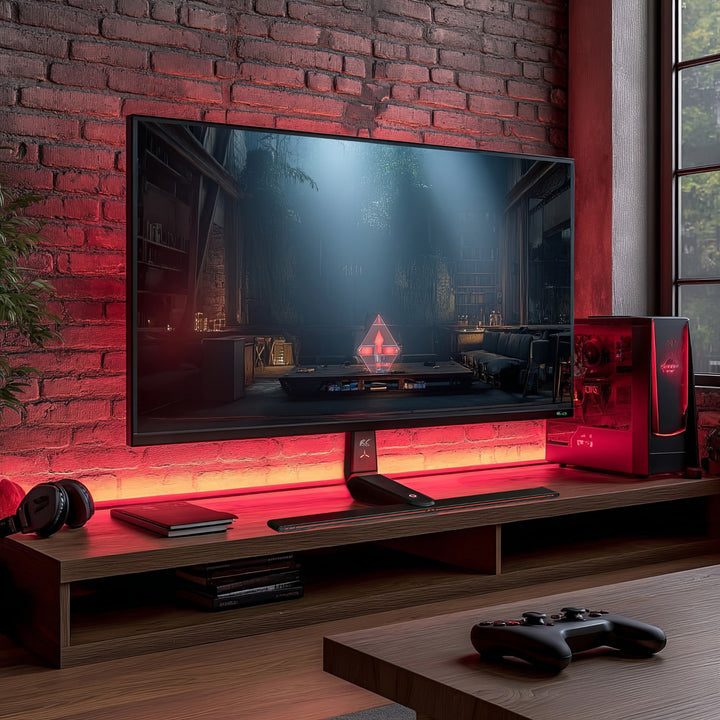 NanoRS RS167 in hoogte verstelbare RGB LED-gamingmonitorstandaard, 32-55" max. VESA 400x400 max. 40 kg,