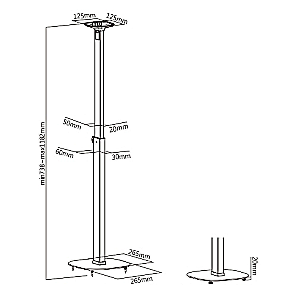 Maclean MC-940 luidsprekerstandaard Compatibel met Sonos® One Sonos® One SL max. 10kg,