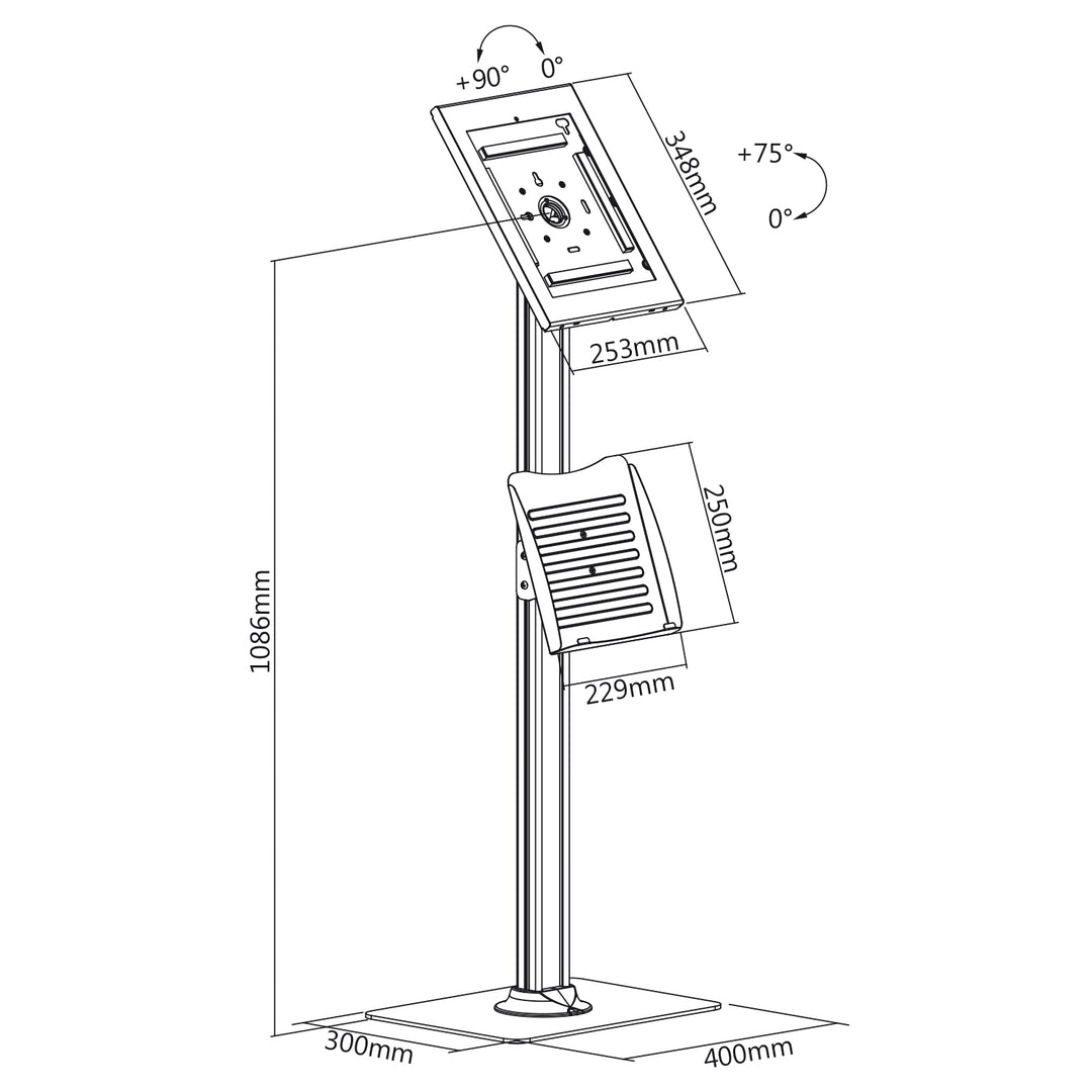 Maclean Ondersteuning voor Tablet MC-867B hoogwaardige productie en een solide basis met bevestigingsgaten die maximale veiligheid garanderen voor het apparaat dat erin wordt geplaatst