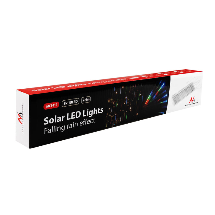 Maclean MCE411 LED-verlichting op zonne-energie 2,4 m, 144 LED's, 800 mAh Li-batterij, vallende ijspegels